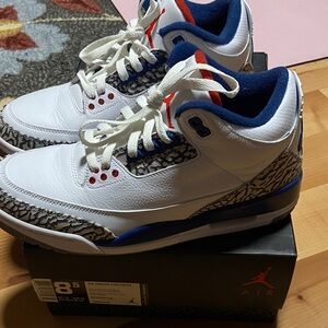 Nike Air White and Blue Sneakers with Red Accents used one time only